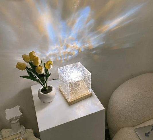 Dynamic Rotating Water Ripple Effect Crystal Lamp